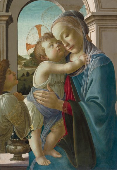 Maagd en kind met een engel door Sandro Botticelli