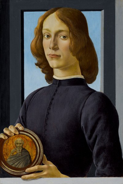 Jonge man met een rondel door Sandro Botticelli
