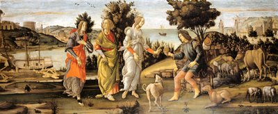 Oordeel van Parijs door Sandro Botticelli and workshop