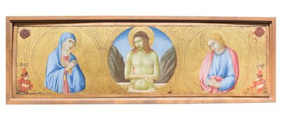 Christus als man van smarten tussen de Maagd Maria en Johannes de Evangelist door Sano di also Ansano di Pietro di Mencio Pietro