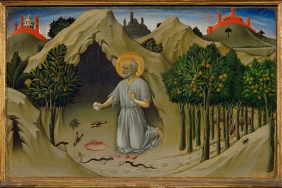Heilige Hiëronymus boeteling ... door Sano di also Ansano di Pietro di Mencio Pietro