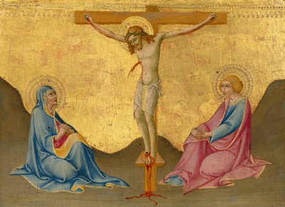 De Kruisiging, ca. 1445-1450 (tempera op populierenhoutpaneel) door Sano di also Ansano di Pietro di Mencio Pietro