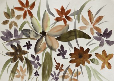 Aardse bloemen in aquarelstijl door Santhosh ch
