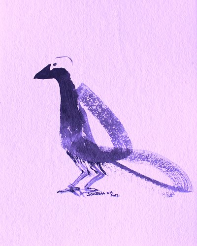 Elegante paarse vogel door Santhosh ch