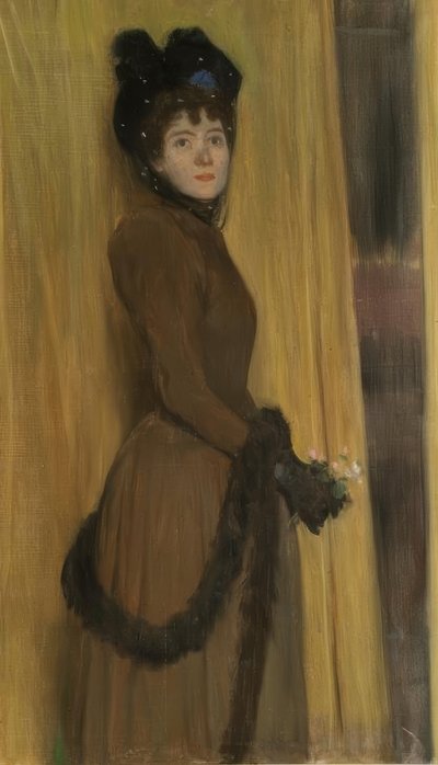 Portret Miss Mc Flower door Santiago Rusiñol