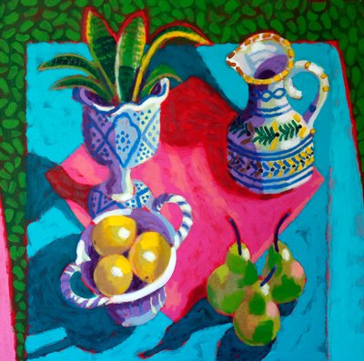 Stilleven # 56, 2025 (acryl op board) door Sara Hayward