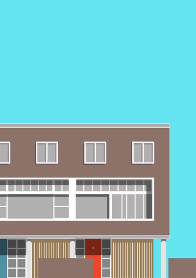 1-3 Willow Road, 2020 (digitaal) door Sarah Evans