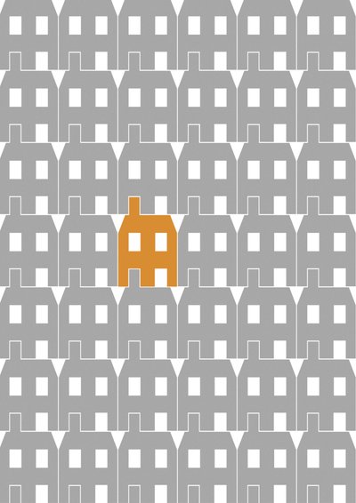 Grey Paper House_Large, 2020 (digitaal) door Sarah Evans