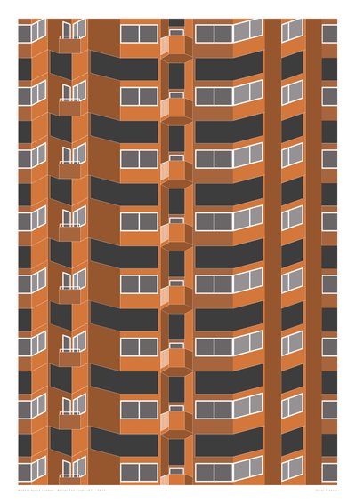 Worlds End Estate, 2014 (grafische giclee print) door Sarah Evans