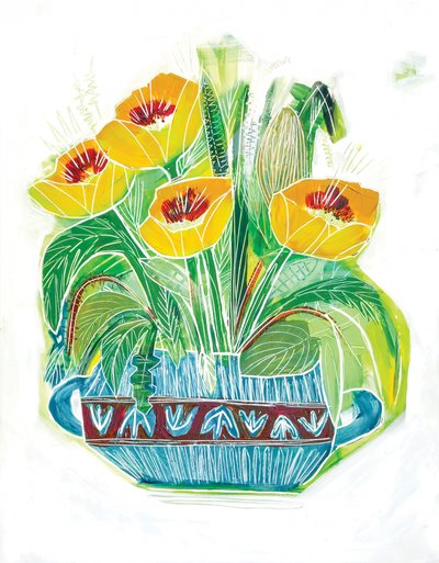 Levendig papaverboeket door Sarah Fitzgerald
