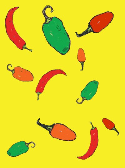 Chillies 2012 door Sarah Thompson Engels