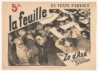 Reclamebiljet voor La feuille door Zo d