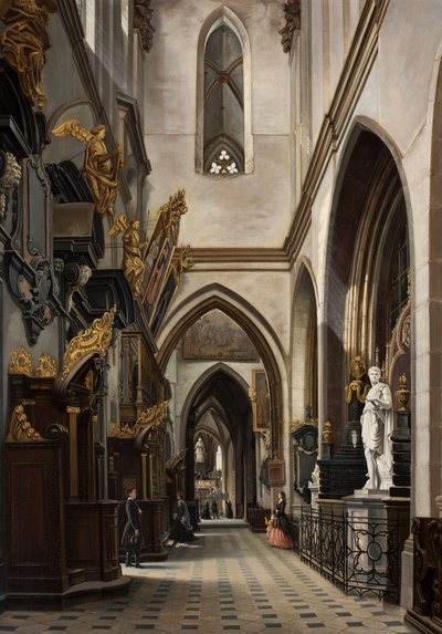 Zicht op de zijbeuk in de Wawel kathedraal door Saturnin Swierzynski