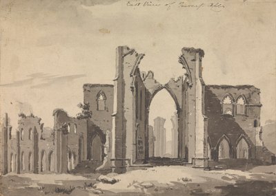 Oostelijk uitzicht op Furness Abbey door Sawrey Gilpin