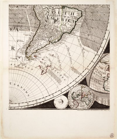 Een nieuwe en correcte kaart van de wereld (sectie), c.1774 door Sayer & Bennett