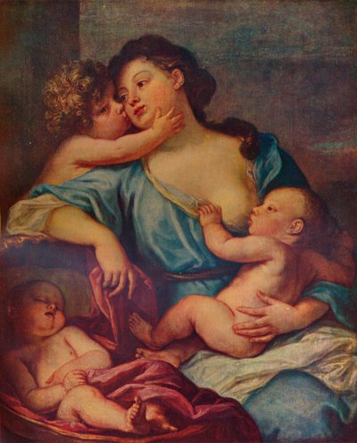Portret van een Dame en Drie Kinderen, 17e eeuw, 1907 door Sébastien Bourdon