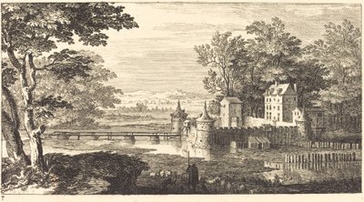 Landschap met Kasteel door Sébastien  Le Clerc I
