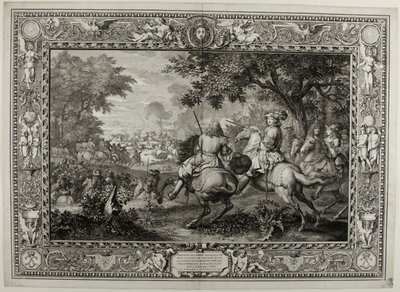 Nederlaag van het Spaanse leger bij het kanaal in Brugge door de troepen van koning Lodewijk XIV 1667 door Sébastien Le Clerc the elder