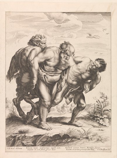 Dronken Silenus door Schelte Adamsz. Bolswert