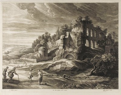 Landschap met de grote ruïnes, uit De kleine landschappen door Schelte Adamsz. Bolswert