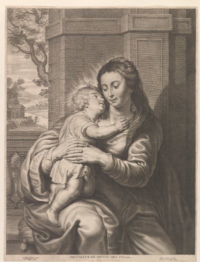 Maria met kind door Schelte Adamsz. Bolswert