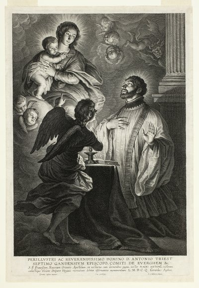 De Maagd en het Kind verschijnen aan Sint Franciscus Xaverius door Schelte Adamsz. Bolswert