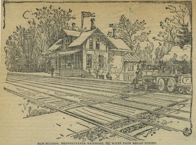 Elm Station, West Philadelphia, Pennsylvania Railroad, USA door School American