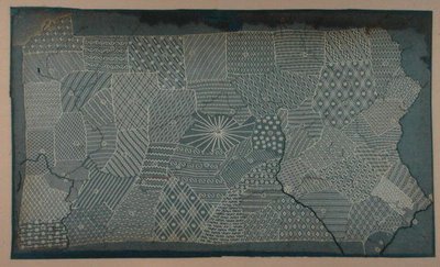 Sampler met de provincies van de staat Pennsylvania door School American