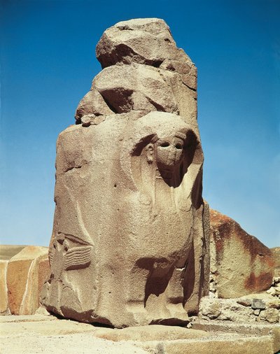 Hettitische ruïnes van Alaca Hoyuk en de Poort van sfinxen, Turkije. Anatolische beschaving door School Anatolian