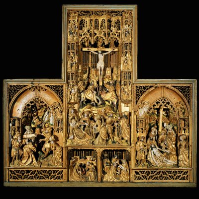 Passiealtaar, ca.1500-10 (eiken) door School Antwerp
