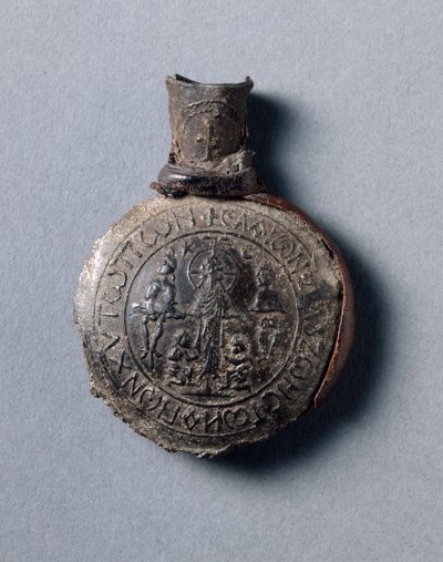 Pelgrimsampul met Scènes van de Kruisiging (voor) en de Hemelvaart (achter) door School Byzantine