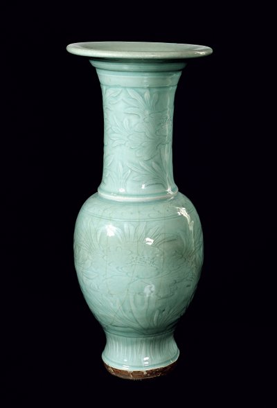 Celadon geglazuurde vaas, Yuan-dynastie (1260-1368) door School Chinese