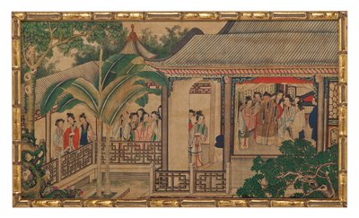Een van vierentwintig scènes uit Droom van de Rode Kamer door School Chinese