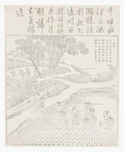 Rijst planten door School Chinese