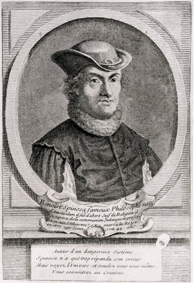 Portret van Baruch of Benedictus Spinoza (1632-77), Nederlands filosoof (gravure) door School Dutch
