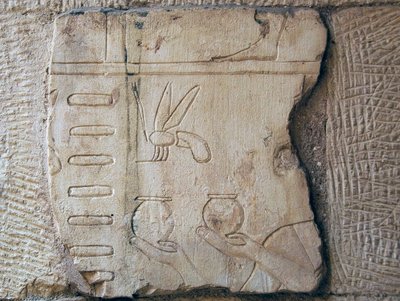 Detail van een reliëf, Luxor door School Egyptian