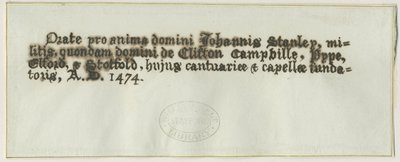 Elford Kerk - Graf van Sir John Stanley door School English