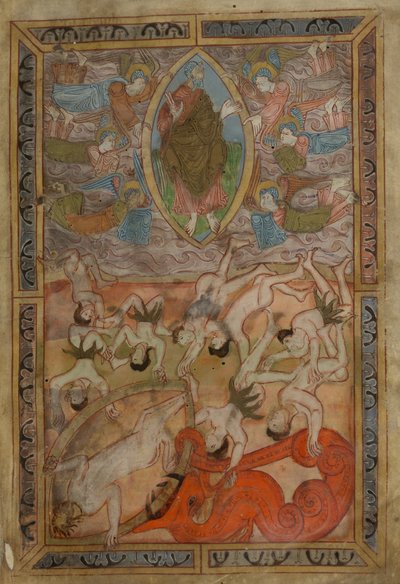 Genesis, Oud-Engelse Hexateuch, Cotton MS Claudius B IV f.2r, ca. 1025-1200 (inkt op perkament) door School English