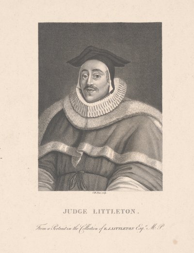 Rechter Littleton, gegraveerd door C. M. Dien (gravure) door School English