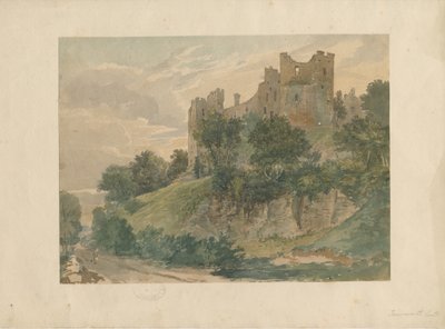 Tamworth Castle: aquareltekening, nd [?19e eeuw] door School English