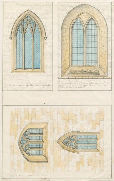 Uttoxeter Church [Oud] - Architecturale tekening van 