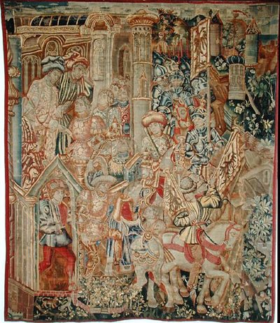 Keizer Titus Vespasianus (AD 9-79) beveelt zijn zoon, Titus (AD 38-91), terug te keren naar Jeruzalem door School Flemish