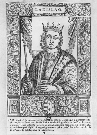 Ladislaus de Grootmoedige (gravure) door School French