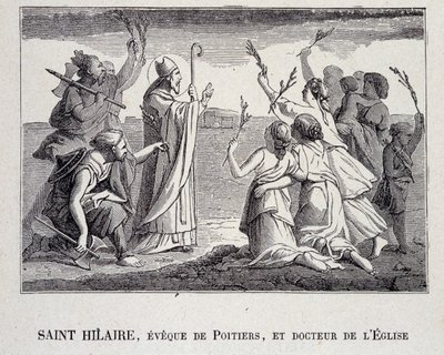 Sint Hilaire, bisschop van Poitiers en kerkleraar die stierf in 367 door School French