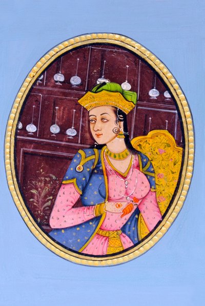 Miniatuurschilderij van koningin Mumtaz Mahal, India, Azië door School Indian