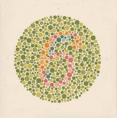 Ishihara kleurentest om kleurenblindheid te detecteren door School Japanese