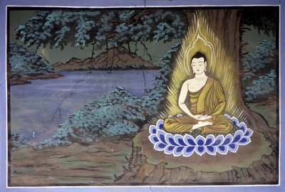 Het leven van Boeddha: Boeddha in meditatie - Yongju Tempel, Suwon regio, Zuid-Korea. door School Korean