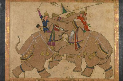 Olifantengevecht door School Mughal
