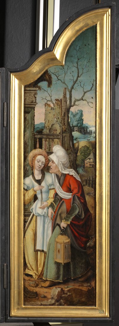 Aanbidding van de Herders (linker paneel van een drieluik) door School Netherlandish