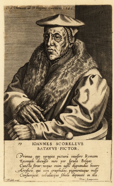 Portret van Jan van Scorel, Nederlandse schilder door School Netherlandish